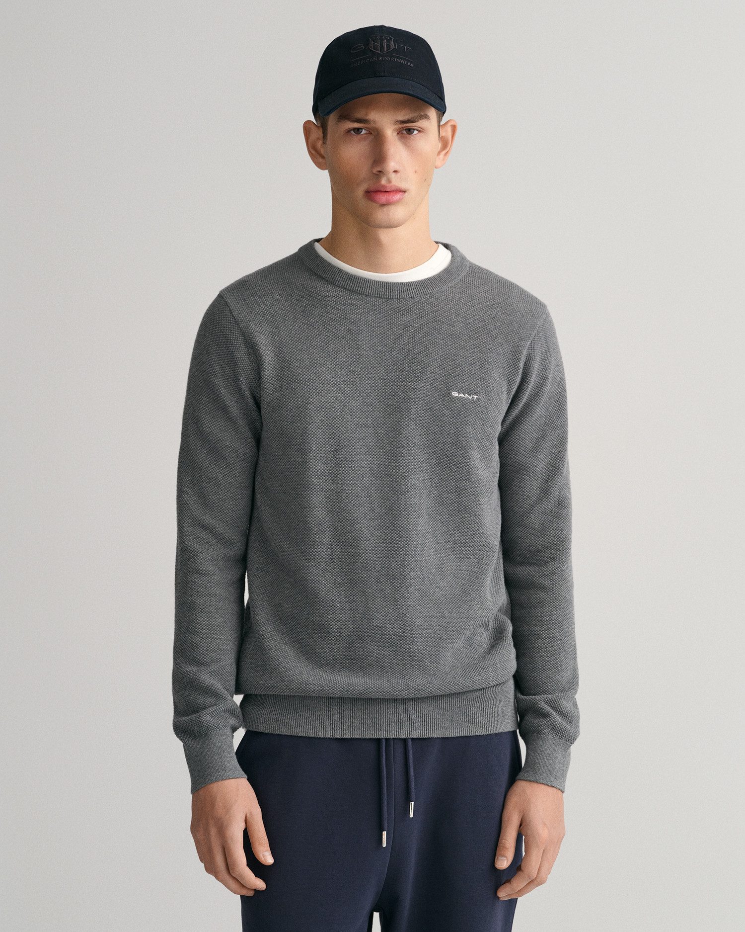 Gant Rundhalspullover COTTON PIQUE C-NECK mit günstig online kaufen