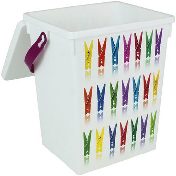 Koopman Aufbewahrungsbox Wäscheklammer Box 5L, Waschpulverbehälter Wäscheklammerbox Waschmittelbox Behälter