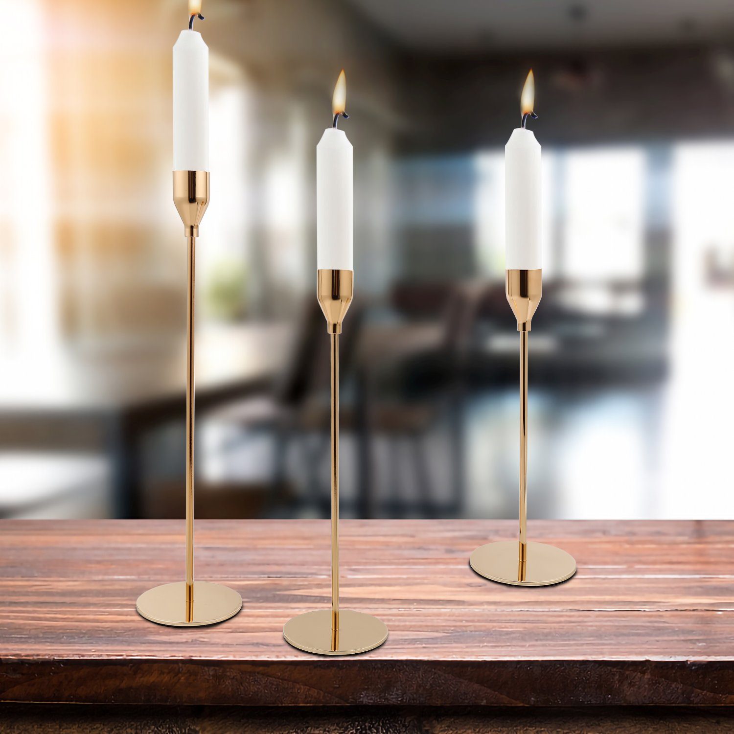 Lospitch Kerzenhalter Kerzenhalter für besondere Gold/silber Kerzenhalter Deko Anlässe 3er
