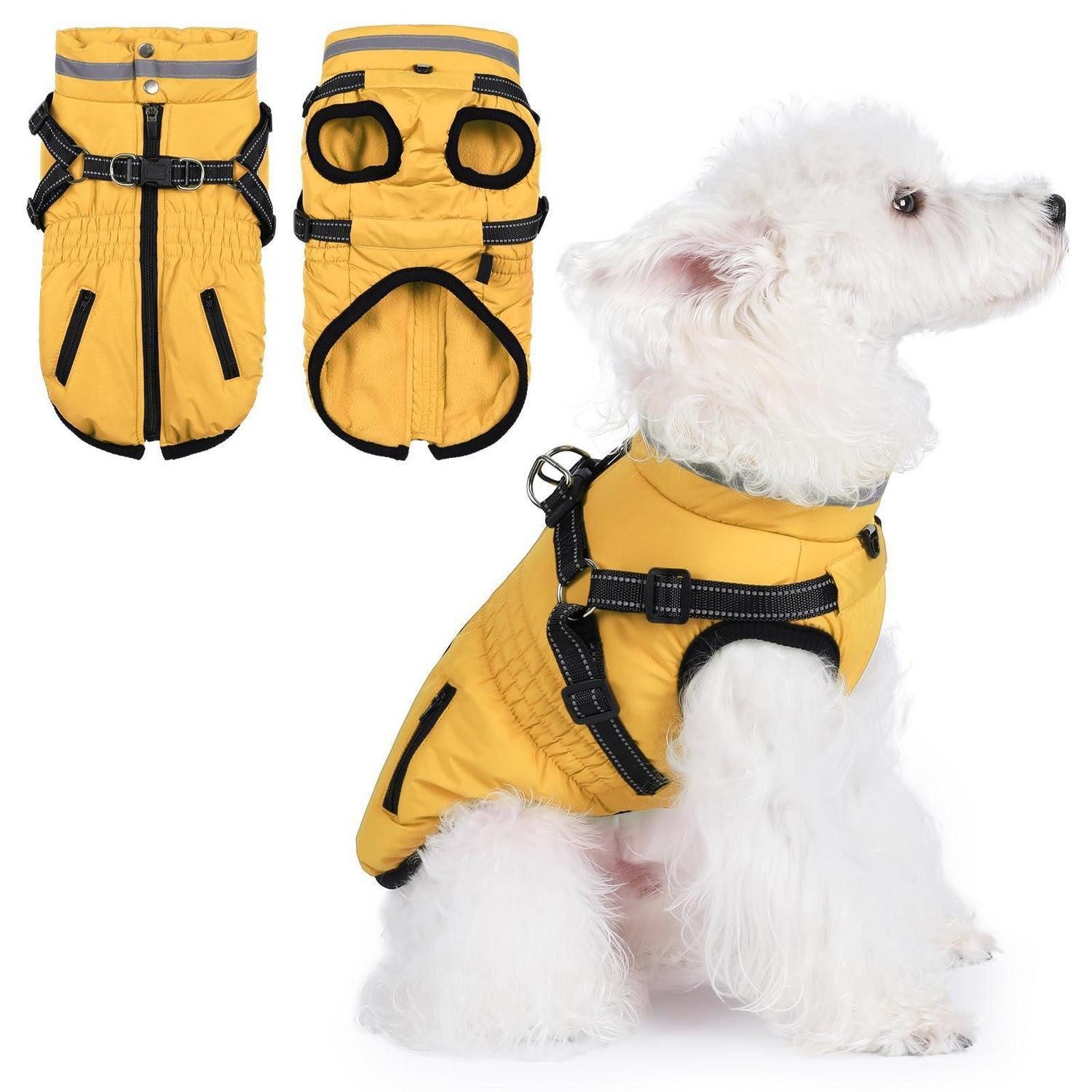 LuxusKollektion Hundemantel Hundemantel Wasserdicht Reflektierend Gelb XS