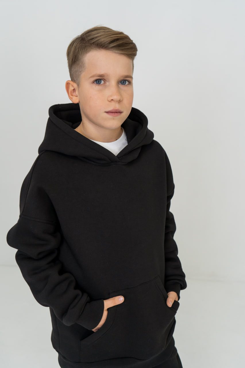 Hoodie Warmer langer Kapuzenpullover mit dezenter Stickerei für Jugendliche