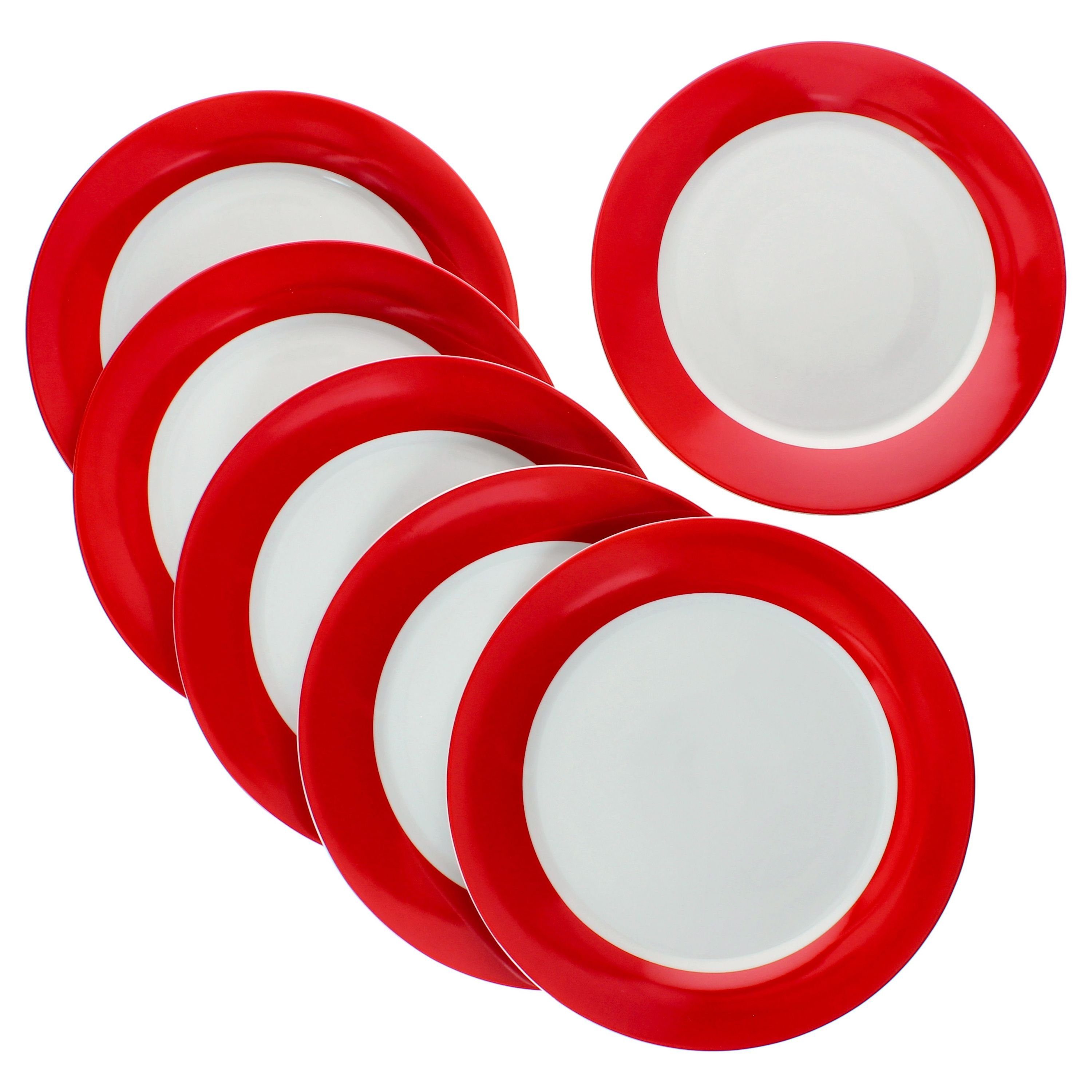 MamboCat Speiseteller 6er Set Variant Rot Speiseteller Ø27cm bunte große Ess-Teller