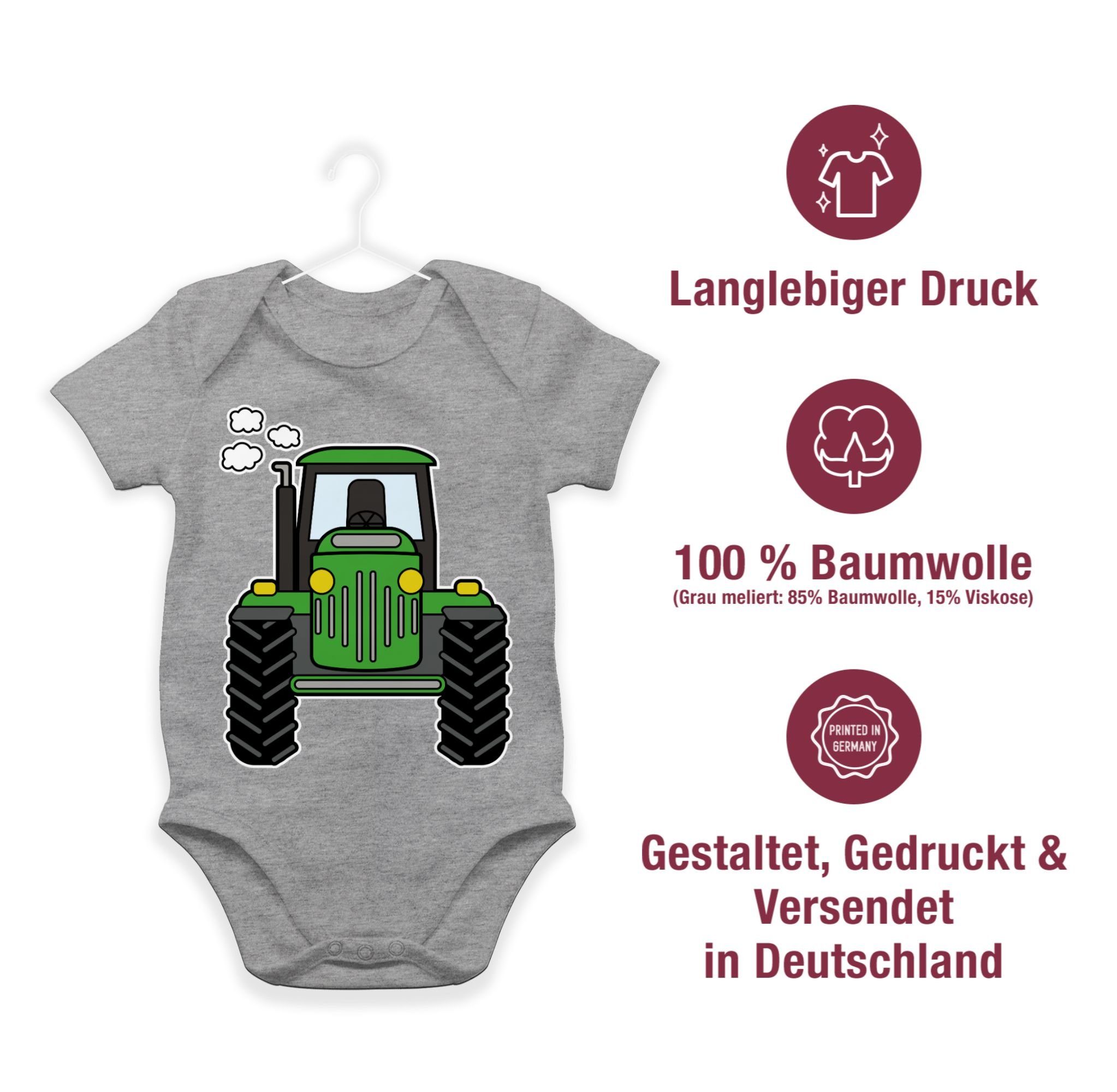 Shirtracer Shirtbody Traktor Trecker Landwirte Traktor meliert Bauern Grau Bulldog 2 Landwirtschaft Geschenk