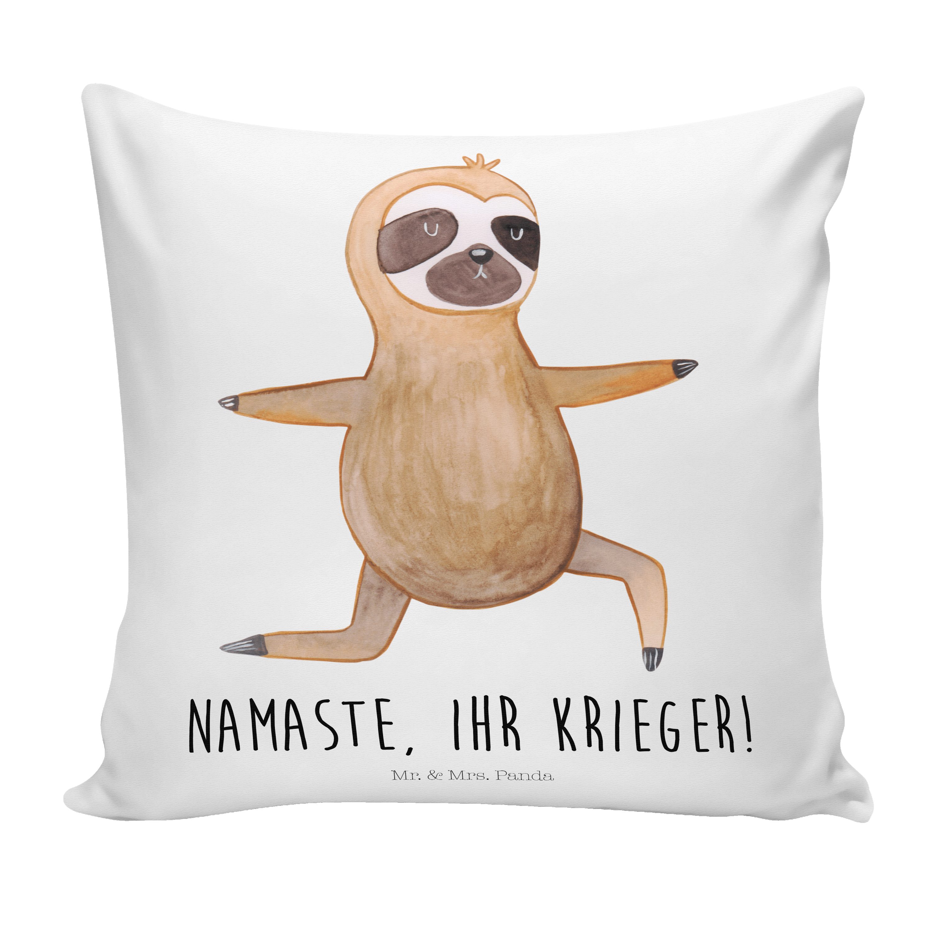 Motivkissen, Dekokissen Namaste, Weiß De Mr. Yoga Faultier - & Geschenk, - Panda Faultiere, Mrs.