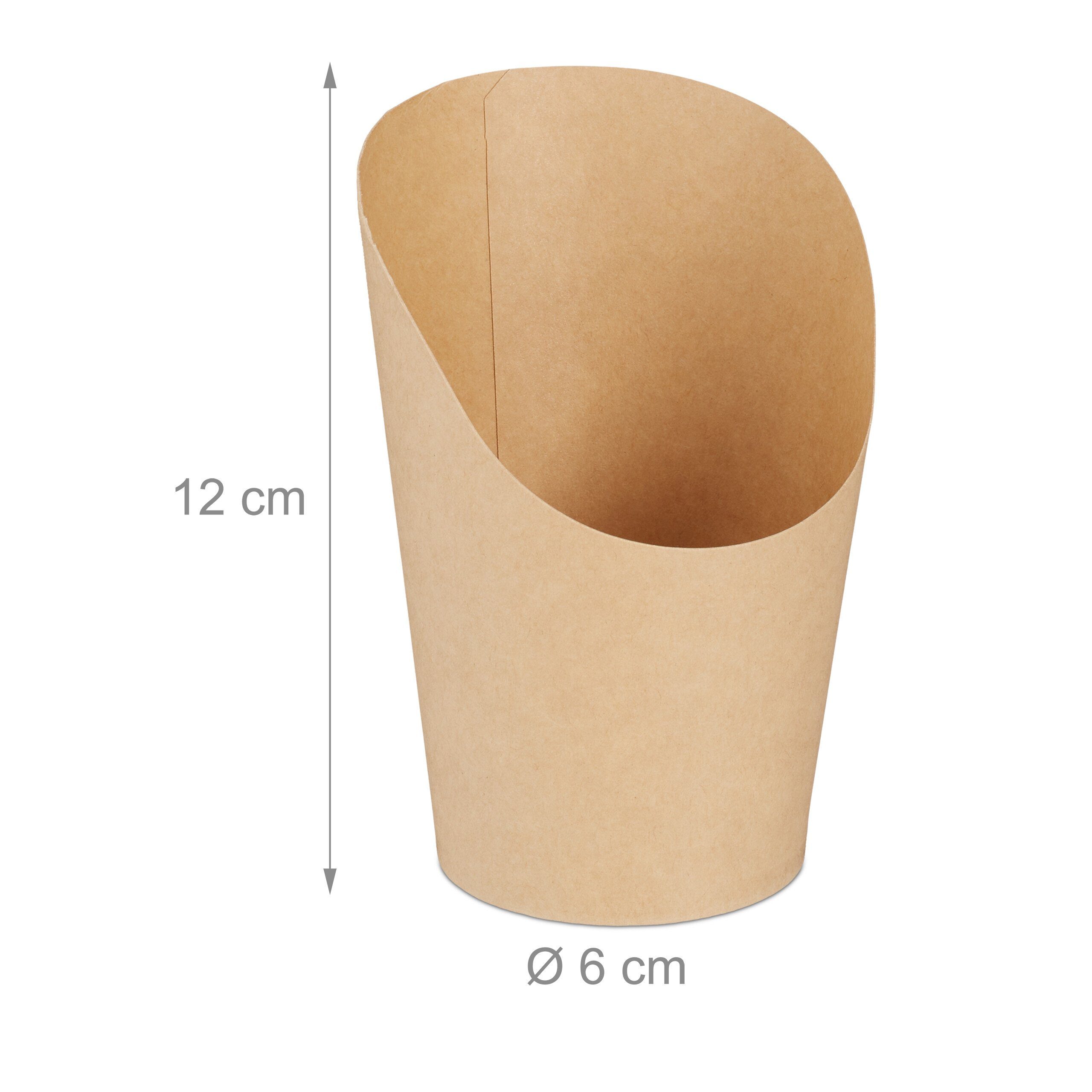 relaxdays Einwegbecher Kraftpapier Becher im 100er Set, 100-tlg., Papier – Bild 4 von 5