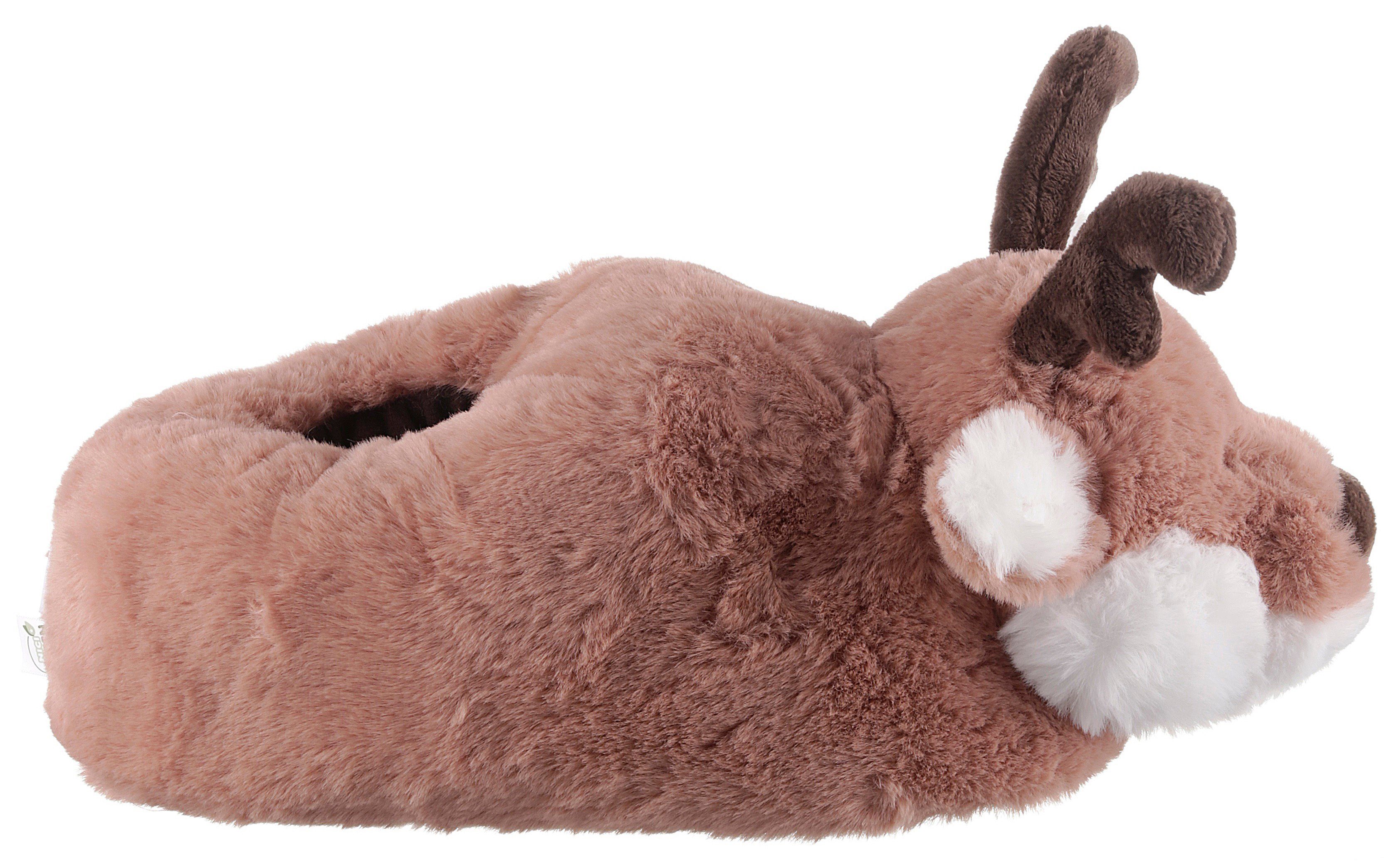 Nici RENTIER JONTE Plüsch Hausschuhe Weihnachts Hausschuh zum Schlupfen