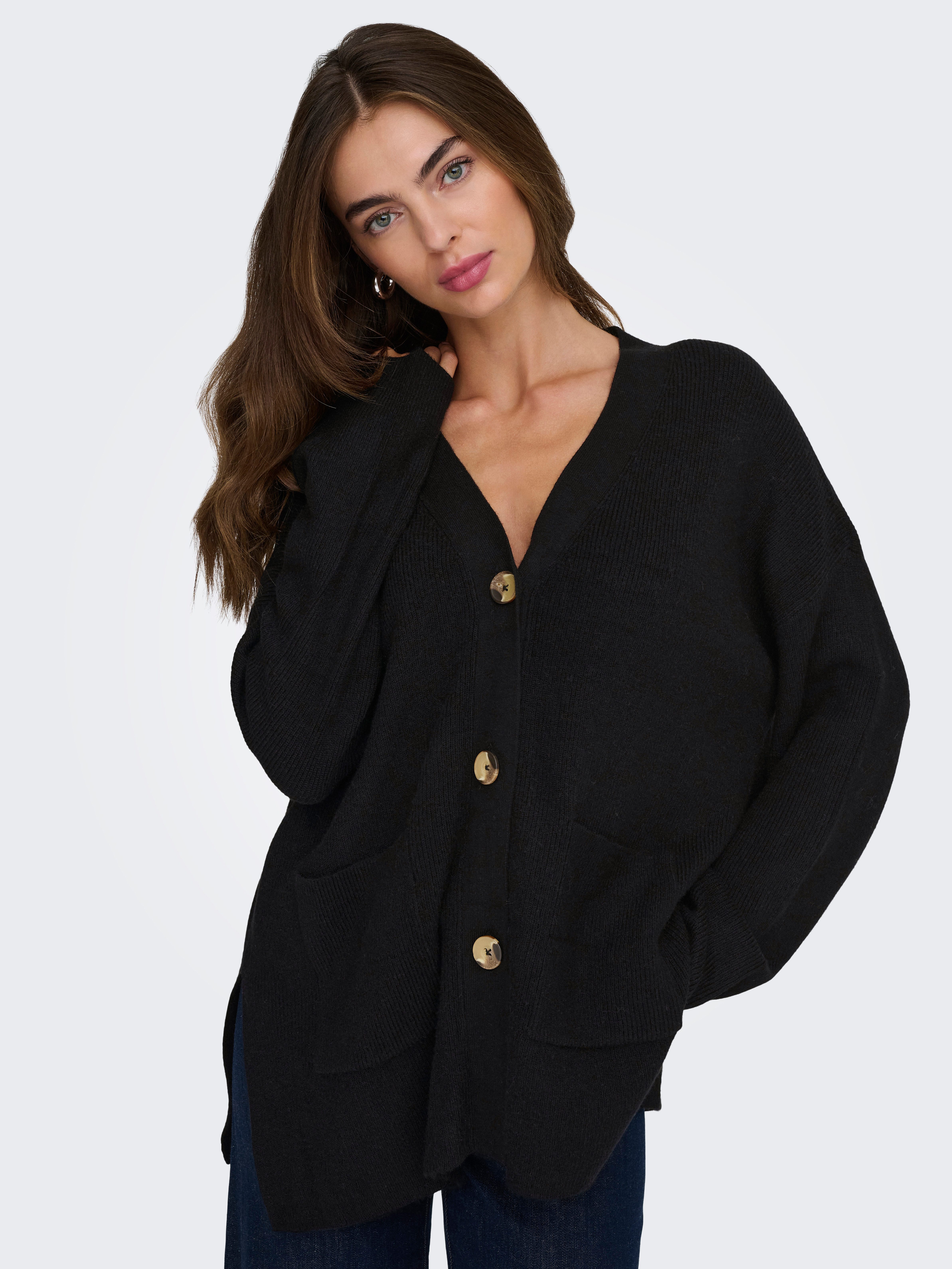 ONLY Strickjacke ONLIBI LS RIB LOOSE CARDIGAN KNT NOOS Viskosemischung, regular fit