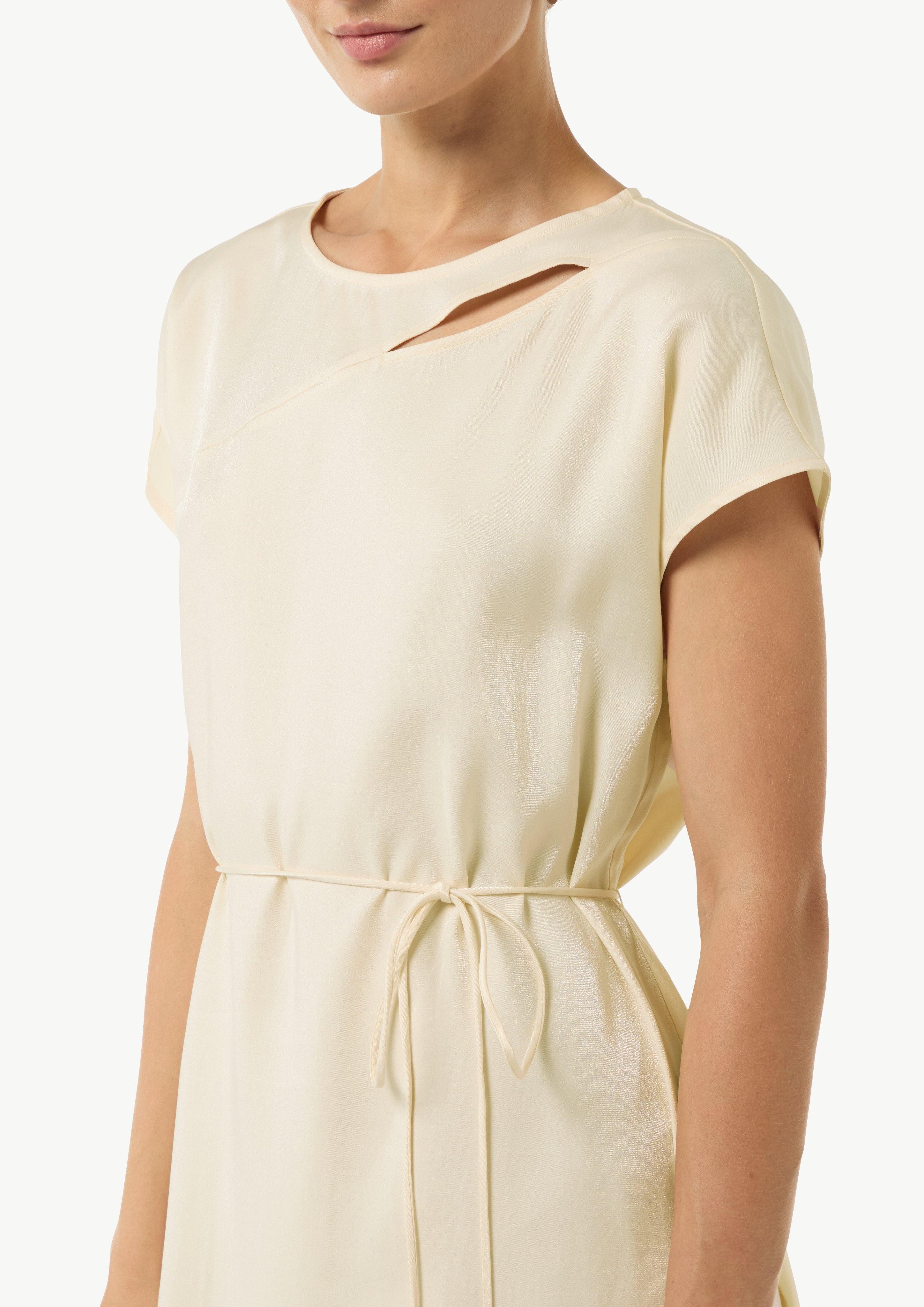 Comma Maxikleid Satinkleid mit überschnittener Schulter günstig online kaufen