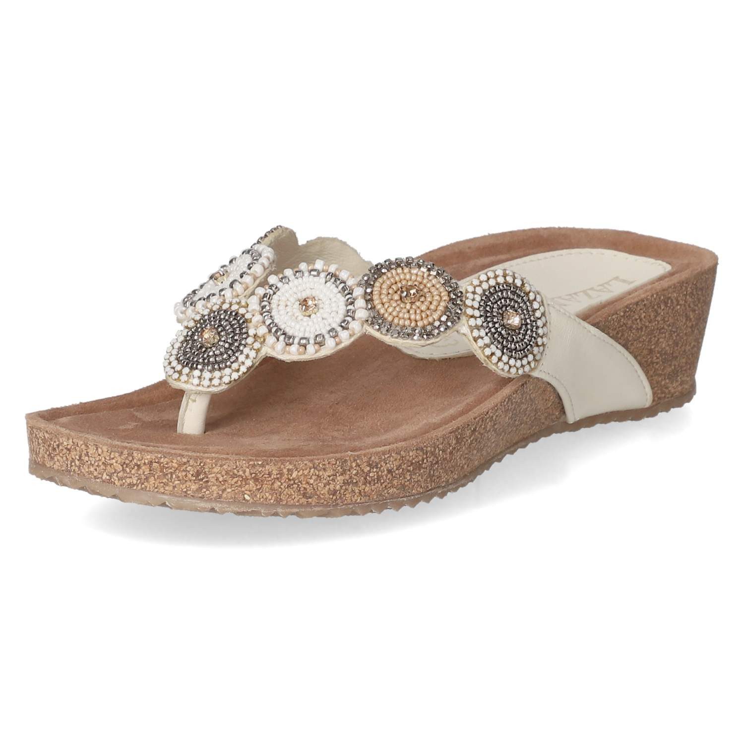 Lazamani LAZAMANI LA75455 OFF WHITE Damen Glattleder weiss Pantolette günstig online kaufen