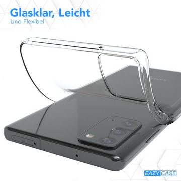 EAZY CASE Handyhülle Slimcover Clear für Samsung Galaxy Note 20 / 5G 6,7 Zoll, durchsichtige Hülle Ultra Dünn Silikon Backcover TPU Telefonhülle Klar