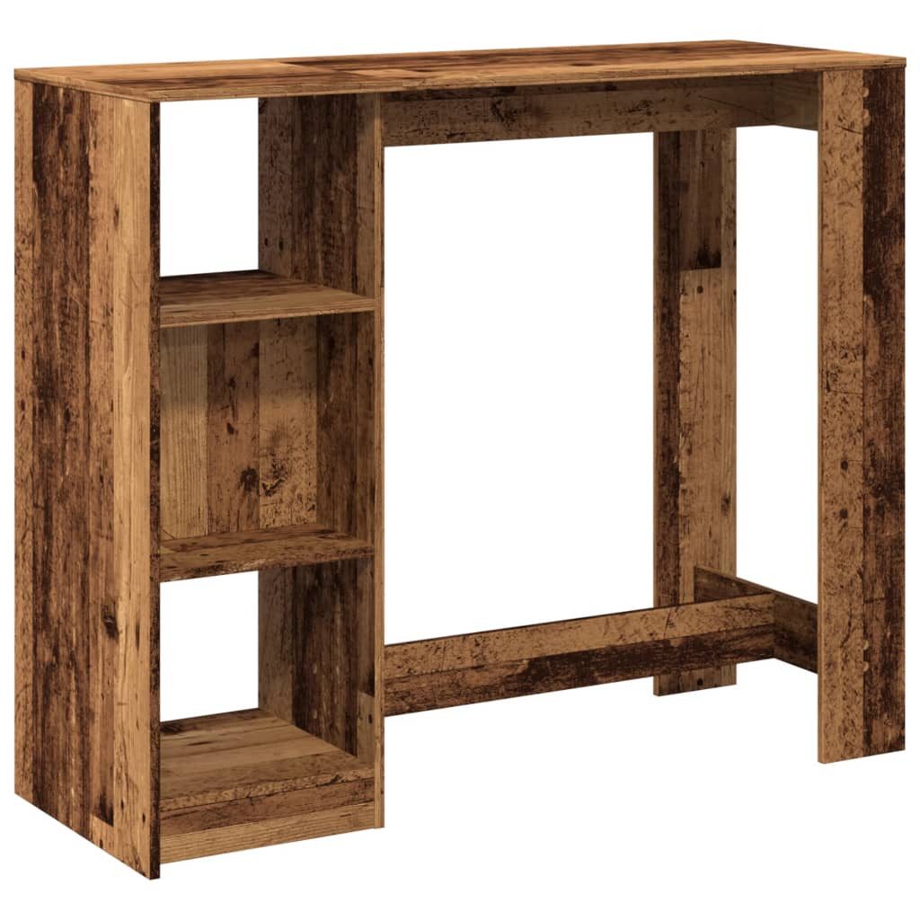 vidaXL Bartisch NA Bartisch mit Regal Altholz-Optik 124x46x103,5 cm Spanplatte