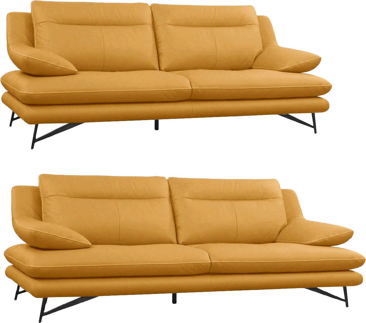 CALIA ITALIA Polstergarnitur Cezanne, italienisches Design trifft erstklassigen Sitzkomfort, Leder, (Set), Edles Designsofa in besonders langlebigen & pflegeleichten Lederarten