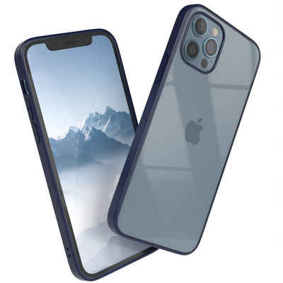 EAZY CASE Handyhülle Bumper Case für Apple iPhone 12 / iPhone 12 Pro 6,1 Zoll, Handyhülle Dünn mit Kameraschutz Hybrid Handyhülle Rand Nacht Blau