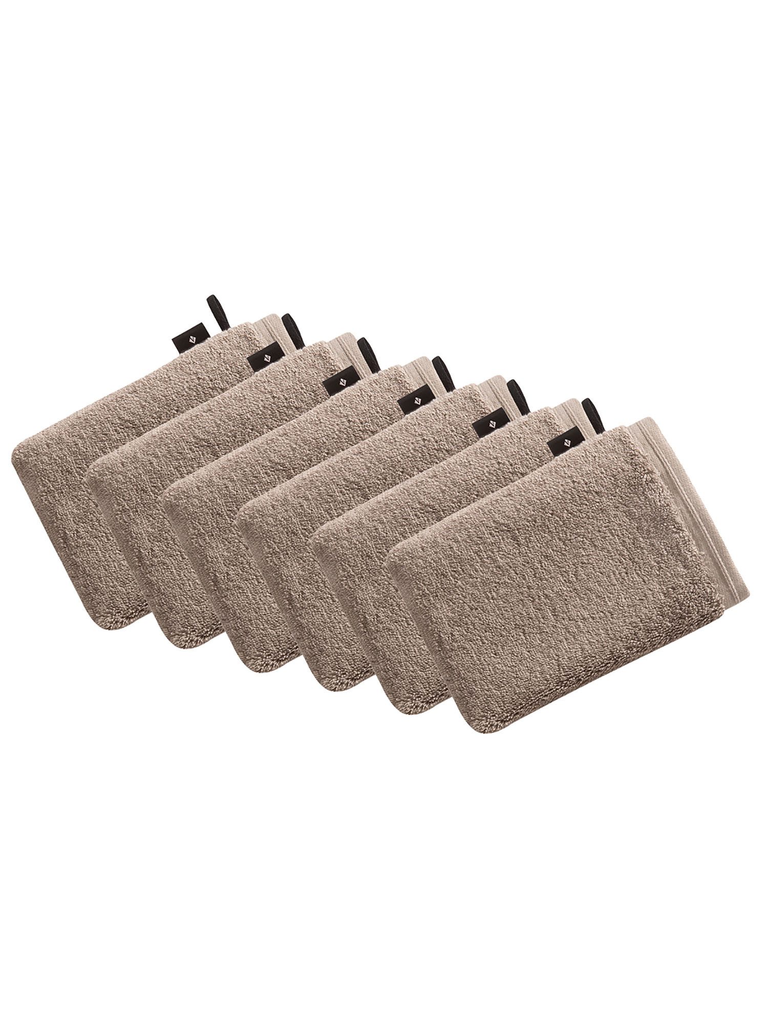 Vossen Waschhandschuh 6er Pack Waschhandschuh 22 x 16 cm Vegan Life, Frottier (Spar-Set, 6-St)