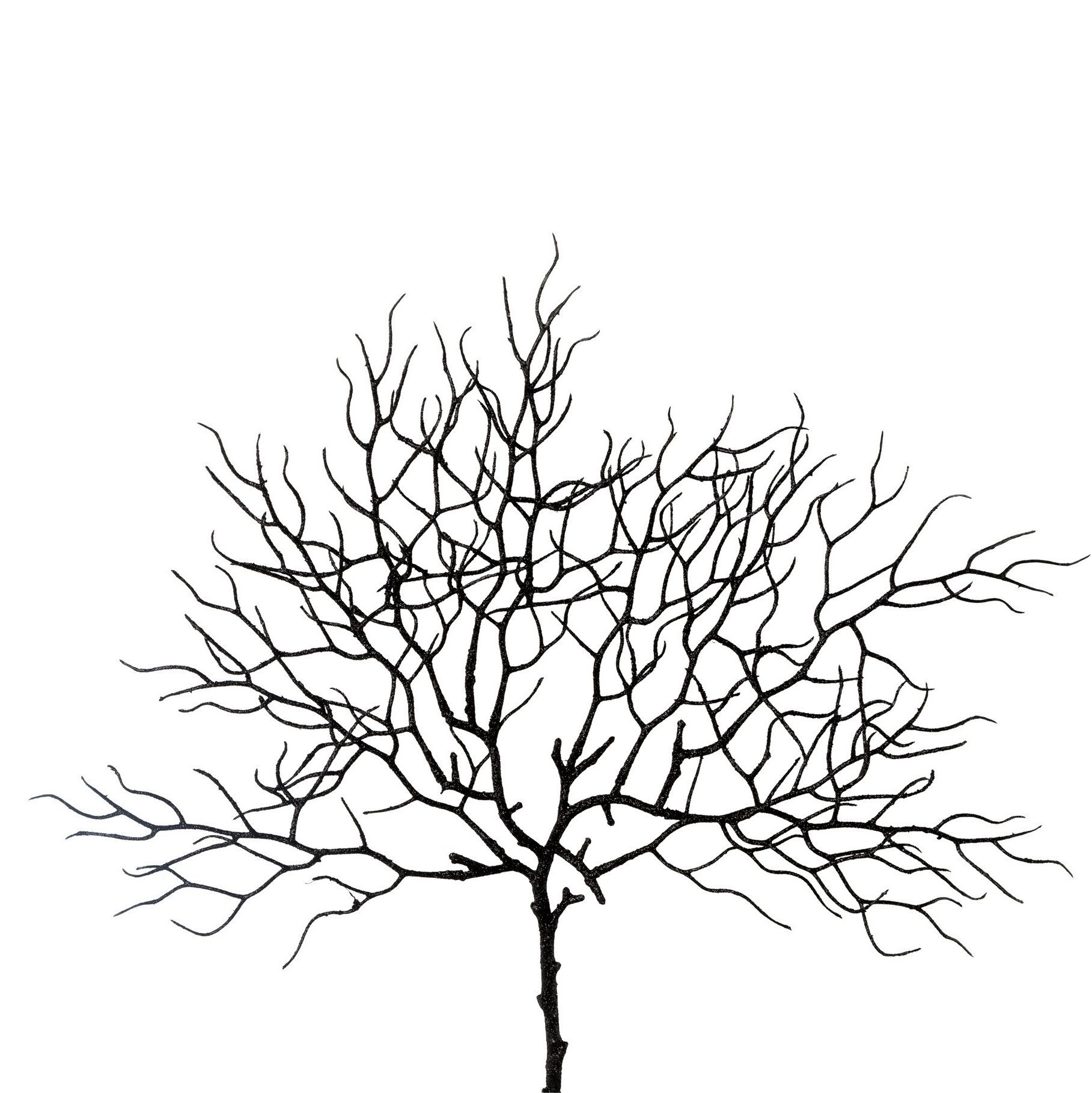 Kunstzweig Künstlicher Korallenzweig 44cm. Künstliche Koralle mit Glitter Schwarz, Gasper, Höhe 44.00 cm