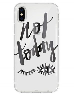 Incipio Handyhülle Incipio Design Cover Hard-Case Schutz-Hülle Tasche für Apple iPhone X Xs 10 14,73 cm (5,8 Zoll), Farbe Klar mit "Not Today" Motiv