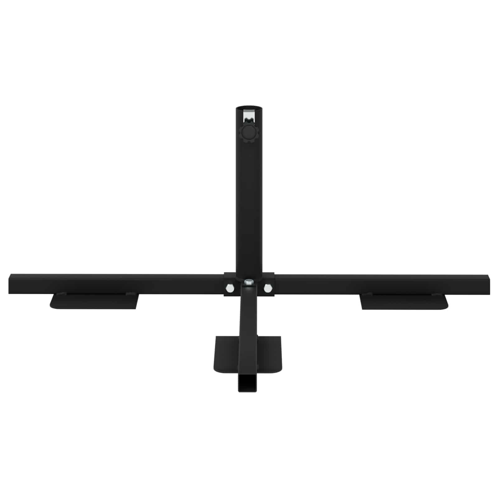 vidaXL Schirmhalter Halb Sonnenschirm Basisrahmen Schwarz Stahl for 32-38 mm Pole, 1 tlg. – Bild 4 von 5