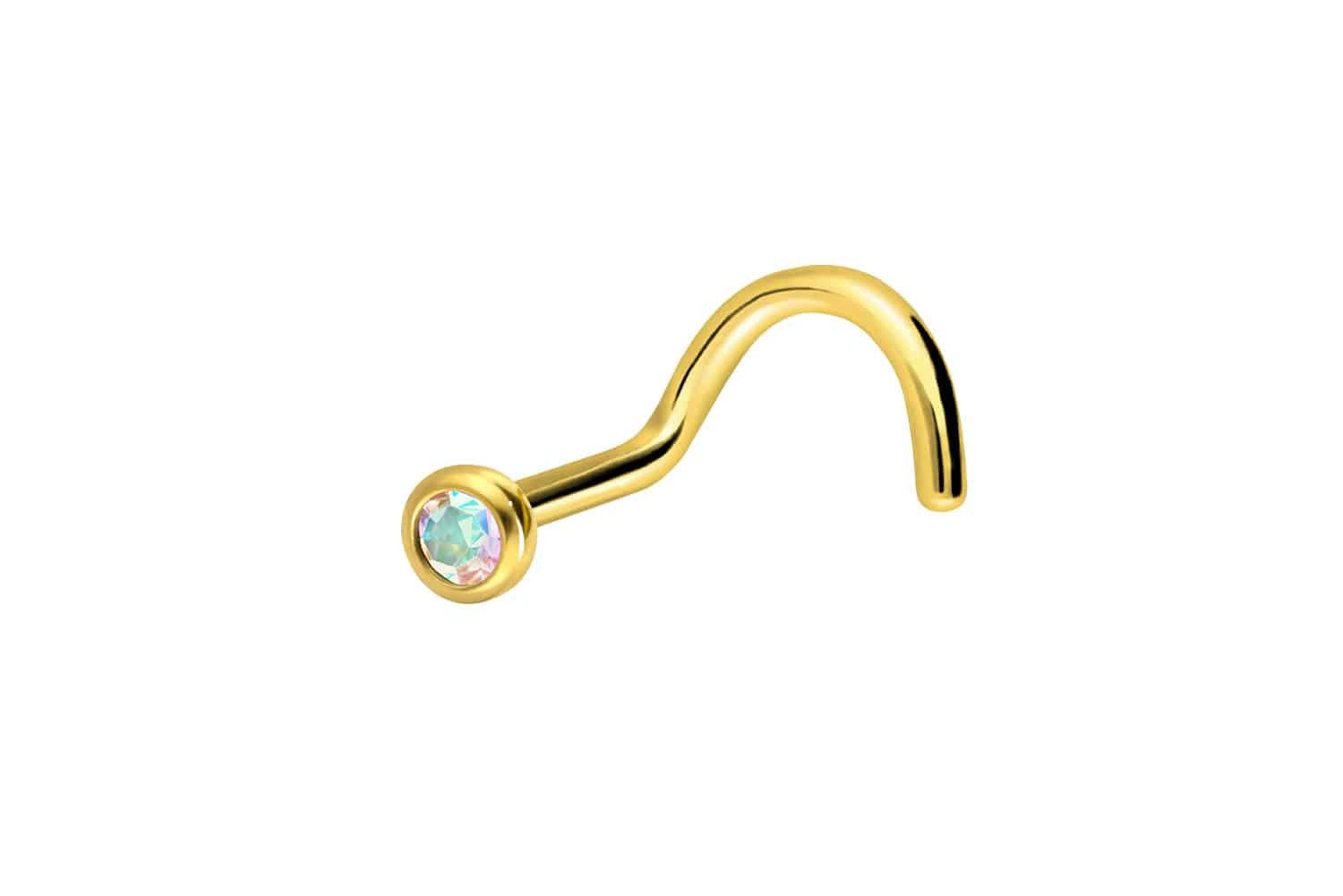 Nasenpiercing Chirurgenstahl Nasenstecker Spirale KRISTALL