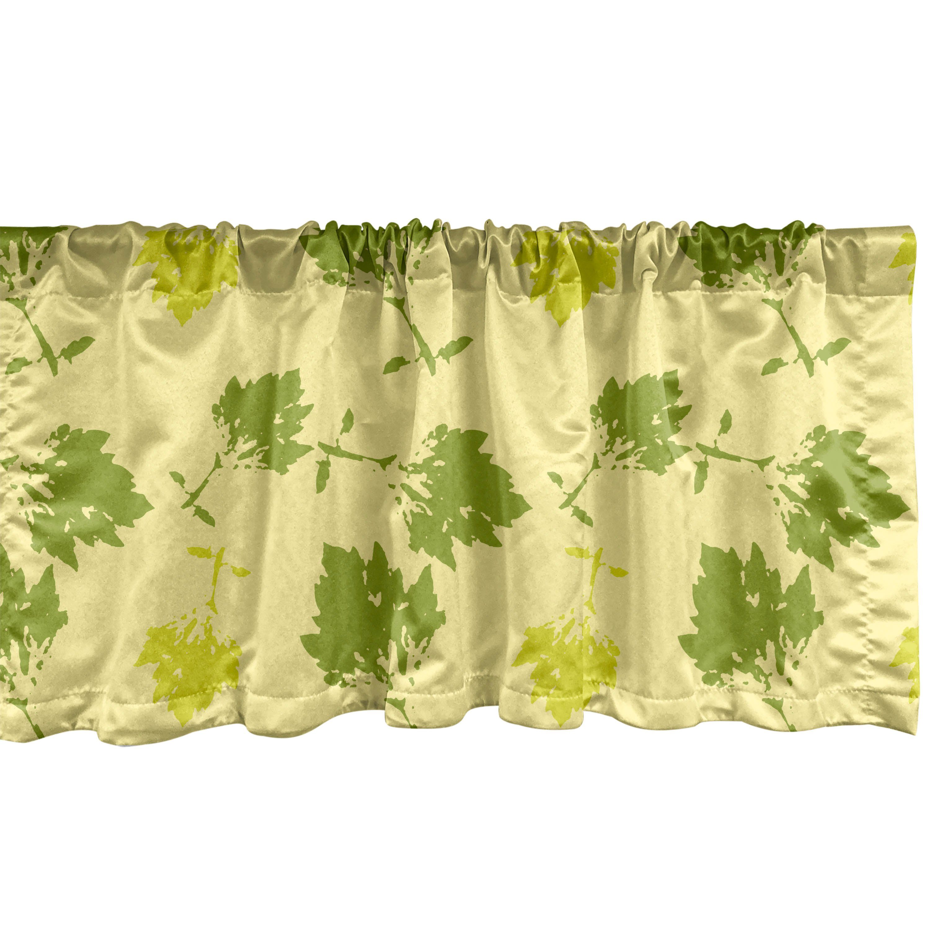 Scheibengardine Vorhang Volant für Küche Schlafzimmer Dekor mit Stangentasche, Abakuhaus, Microfaser, Blumen Zier Sycamore Leaves