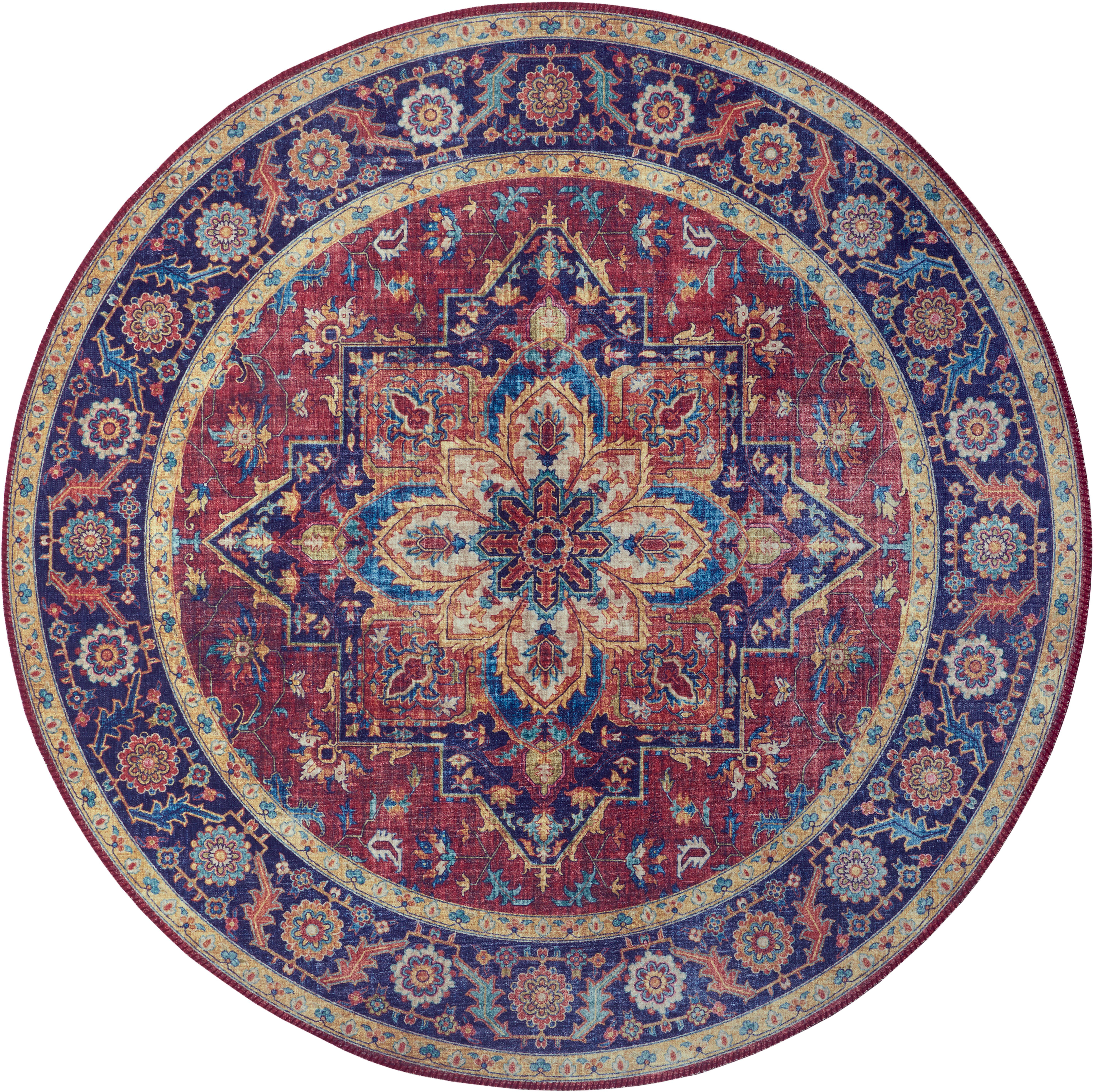HANSE Home Teppich Anthea, rund, Höhe: 5 mm, Orientalisch, Orient, Vintage, Wohnzimmer, Schlafzimmer, Esszimmer