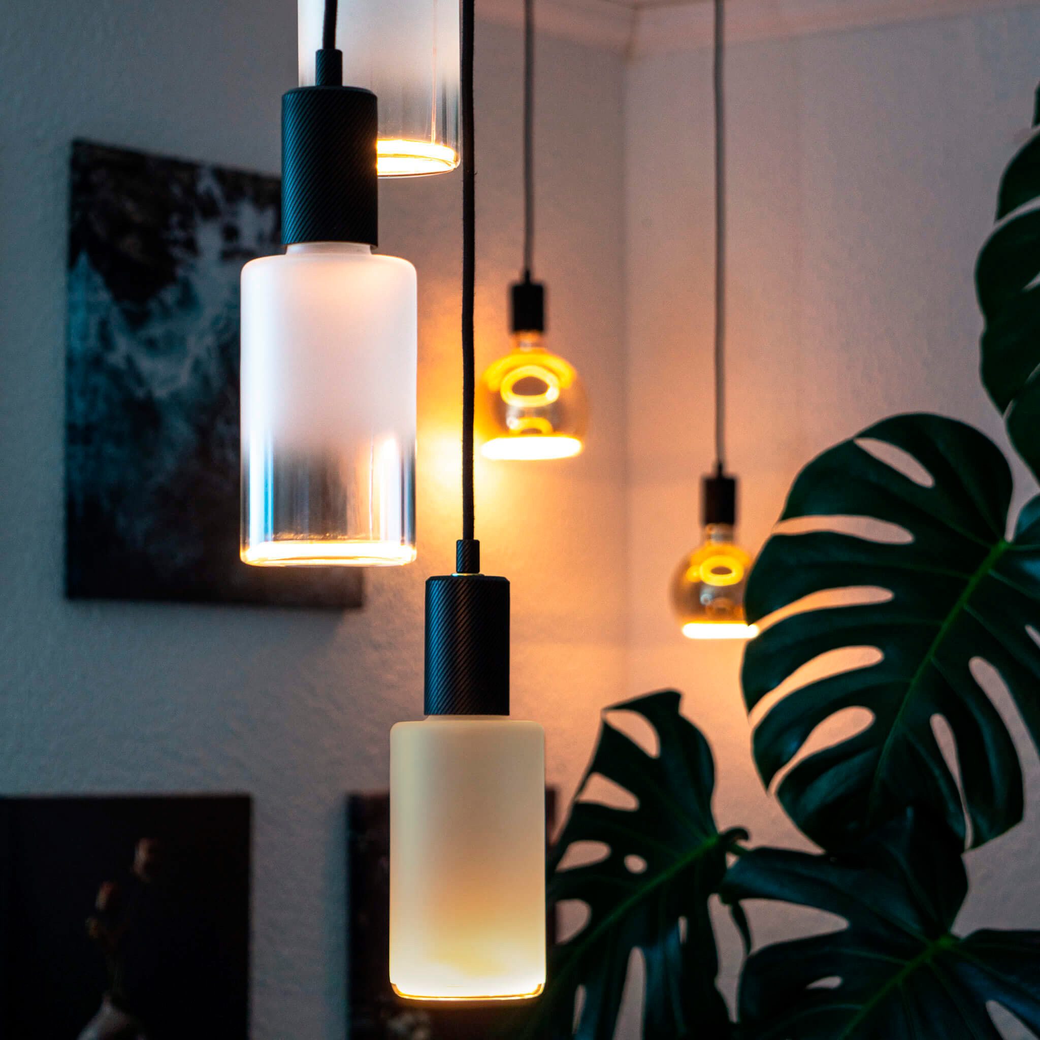 SEGULA LED-Leuchtmittel LED Zylinder smokey matt, E27, 1 St., Extra-Warmweiß, handmade