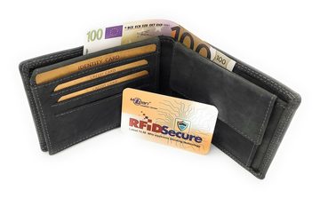 McLean Geldbörse echt Büffel Voll-Leder Portemonnaie mit RFID Schutz, Fach für KFZ Papiere