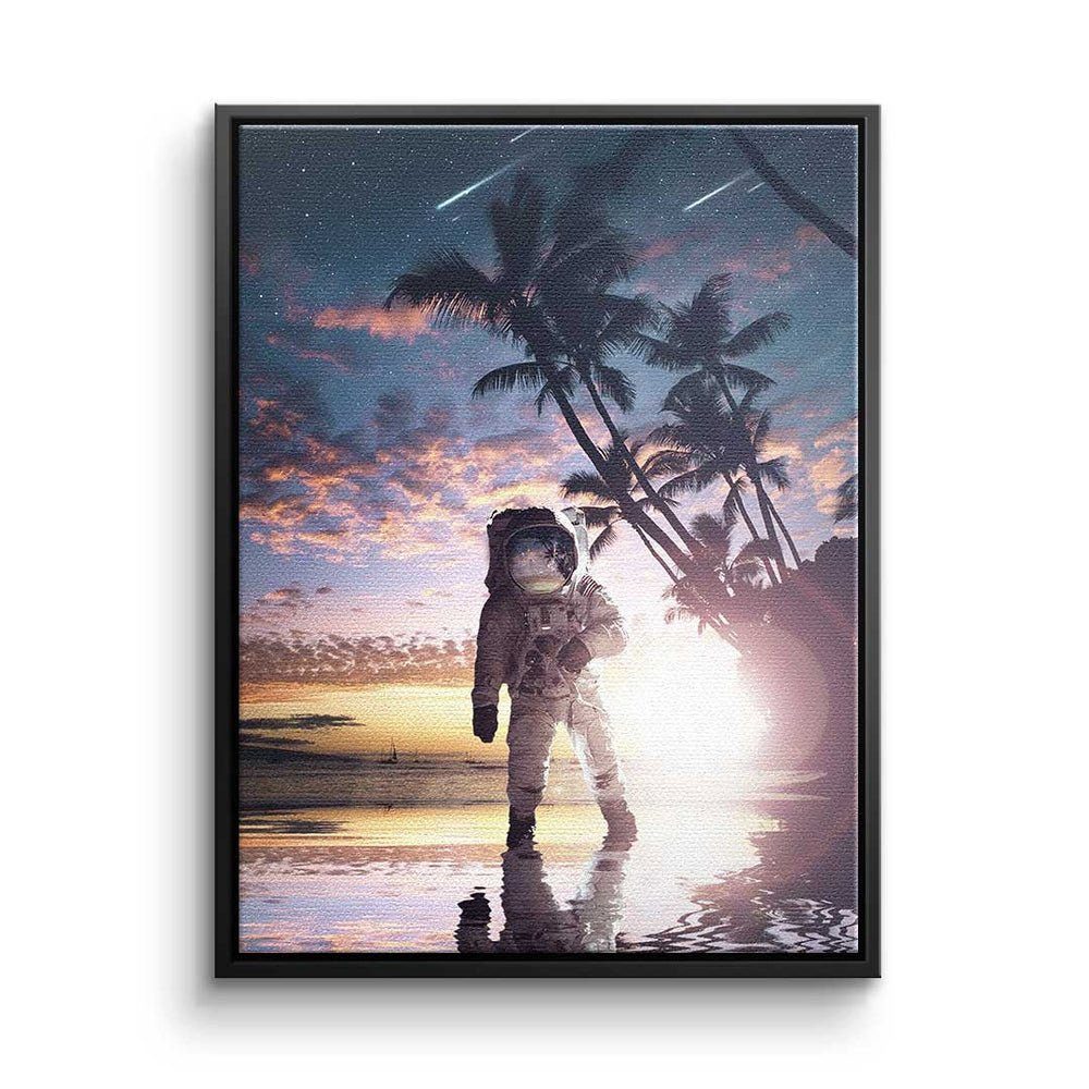 DOTCOMCANVAS® Leinwandbild Astronaut Walk, Premium Leinwandbild - Pop Art - Astronaut Walk - Mindset schwarzer Rahmen