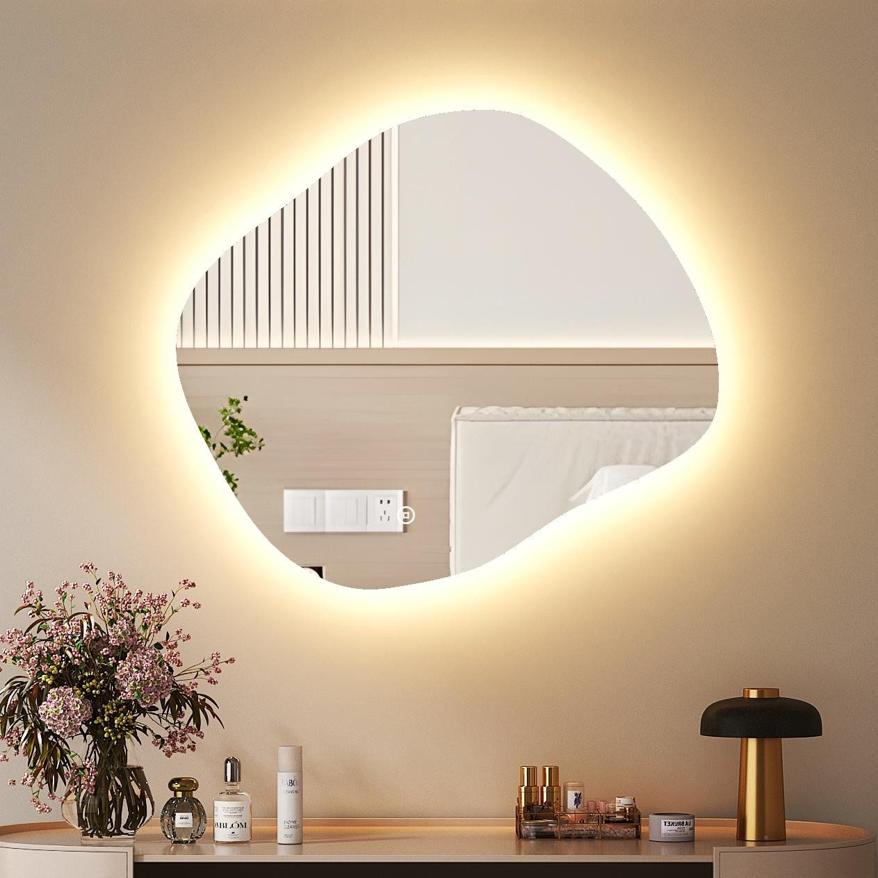 WDWRITTI Schminkspiegel LED Wandspiegel Schminktisch Kosmetikspiegel Asymme günstig online kaufen