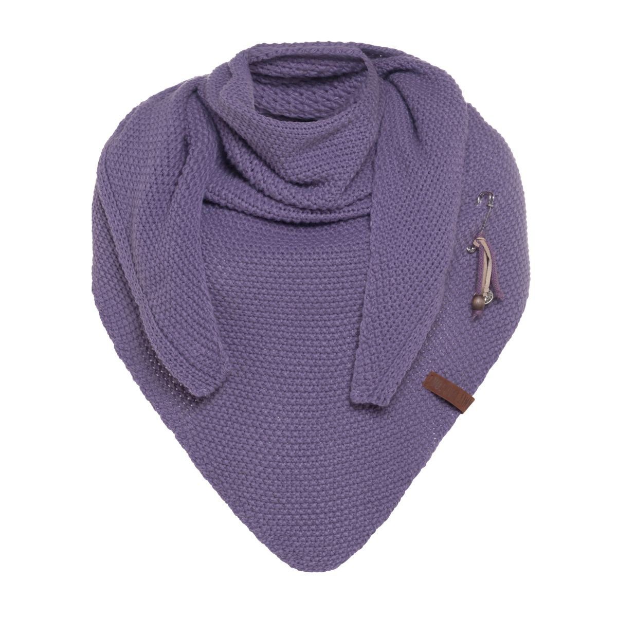 Knit Factory Schal Coco Dreiecksschals 190x85 cm Glatt Lila, (1-St), Schal Strickschal Umhängetuch Tuch Strickware