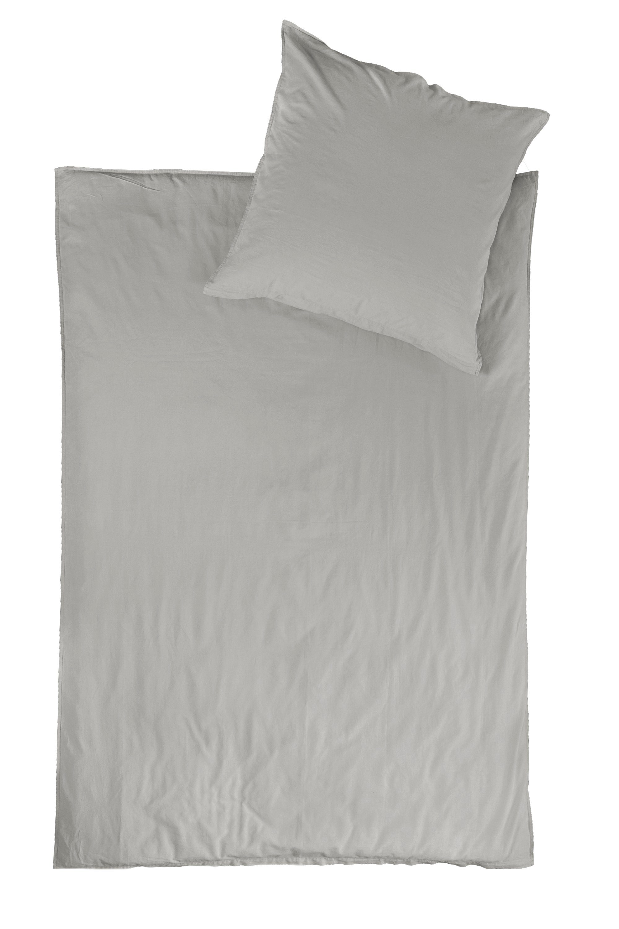 Bettwäsche Lissabon, Renforcé (Bio-Baumwolle), 2 teilig, unifarben, stonewashed und in vielen Кольора(ів)