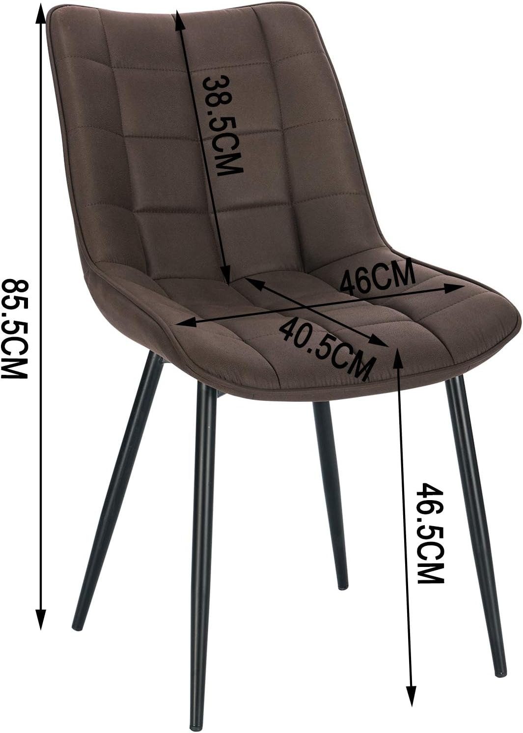 Woltu Esszimmerstuhl (2er-Set), Sessel mit Rückenlehne, Metallbeine