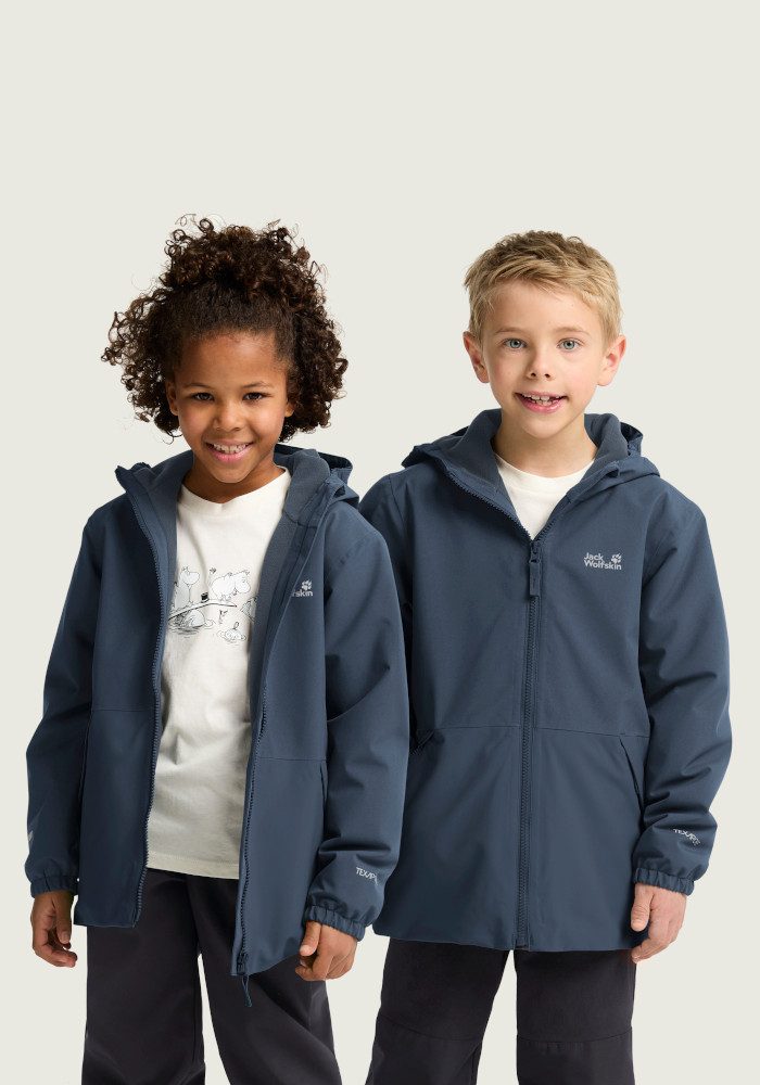 Jack Wolfskin Outdoorjacke SNOW DAYS JKT KIDS für Kinder, wasserdichte Ausstattung, mit kuscheligem Innenfutter
