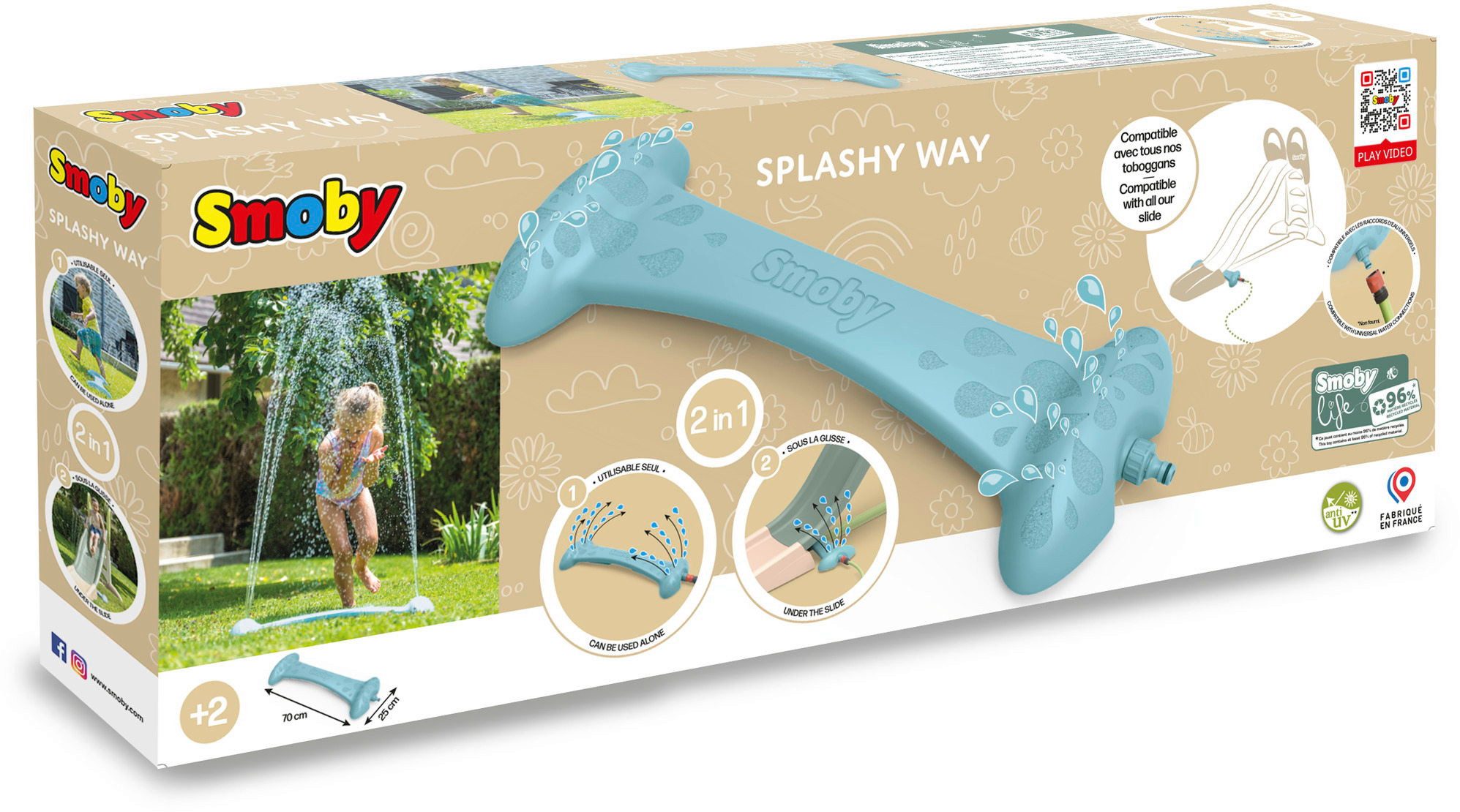Smoby Spiel-Wassersprenkler Outdoor Wasser Garten Splashy Way spritziger Wassersprenger 7600820702