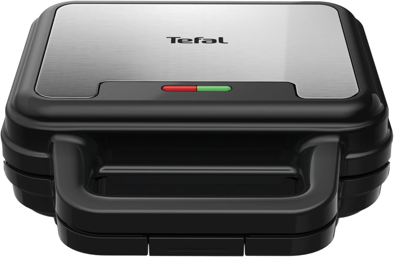 Tefal Sandwichmaker Ultracompact 3-in-1 Sandwich/Waffel/Panini, Antihaftbeschichtung, 700 W, platzsparende Aufbewahrung, Maße: 23 x 23 x 9 cm, SW383D