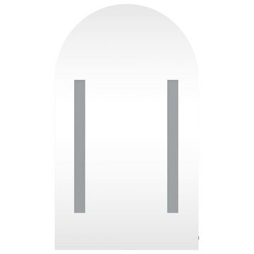 vidaXL Badezimmerspiegelschrank Spiegelschrank mit LED-Beleuchtung Gewölbt Weiß 42x13x70 cm (1-St)