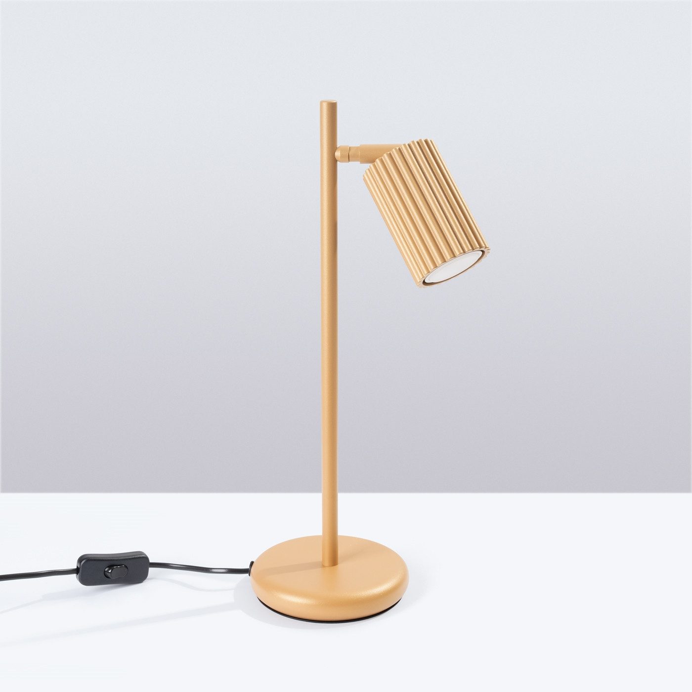 SOLLUX lighting Schreibtischlampe Tischlampe Karbon Golden, Nicht enthalten