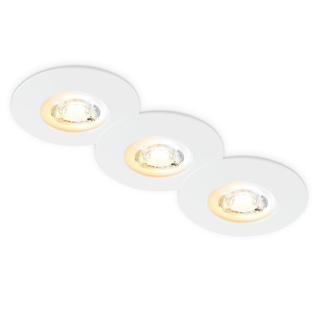 Briloner Leuchten LED Einbaustrahler LED Einbaustrahler 3er Set Schwenkbar CCT IP65, LED fest integriert, 4000K - Neutralweiß, 2700K - Extra-Warmweiß, 3000K - Warmweiß, 90x27 mm, Wohnzimmer, Flur