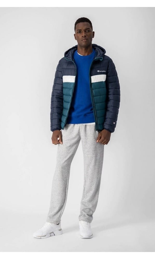 Champion Funktionsjacke Steppjacke - Stripe mit Kapuze (100% Polyester) - dunkelblau Herren