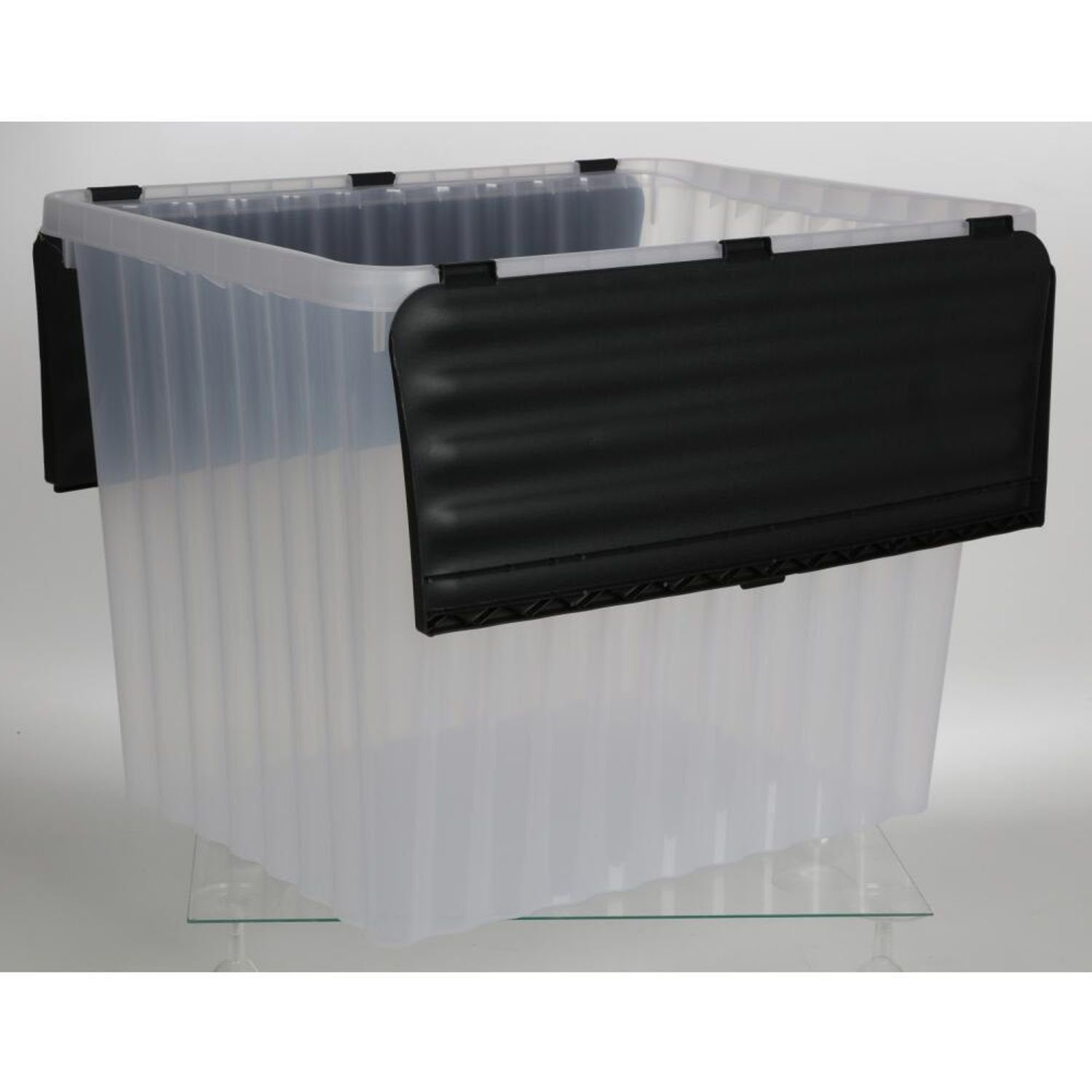 Jelenia Plast Aufbewahrungsbox Wellenbox m.Klappdeck.88L ca.60x45xH45cm transparent