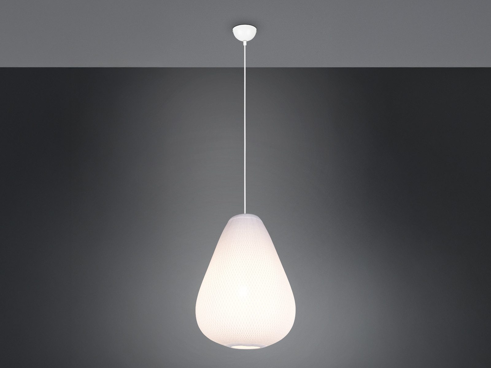 Reality Leuchten LED Pendelleuchte, Dimmfunktion, LED wechselbar, über Lichtschalter in 3 Stufen dimmbar, warmweiß, hängend über-n Esstisch Lampenschirm gemütliche Stoff-lampe, Ø 35cm