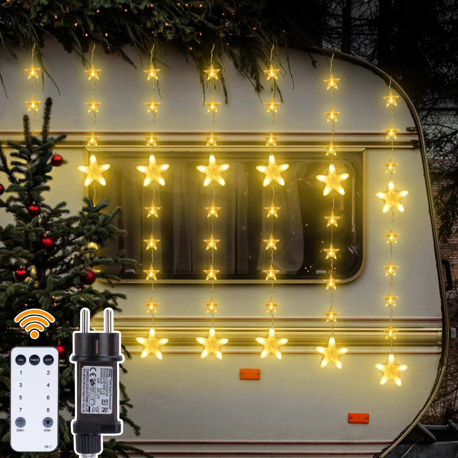 XERSEK Lichterkette 2m LED Lichtervorhang Dimmbar Warmweiß Weihnachten Ster günstig online kaufen