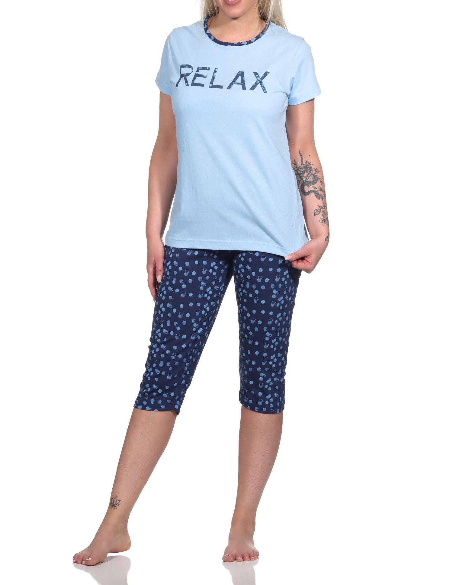 Normann Pyjama Damen Capri Pyjama, Schlafanzug "RELAX" - 122 204 10 757