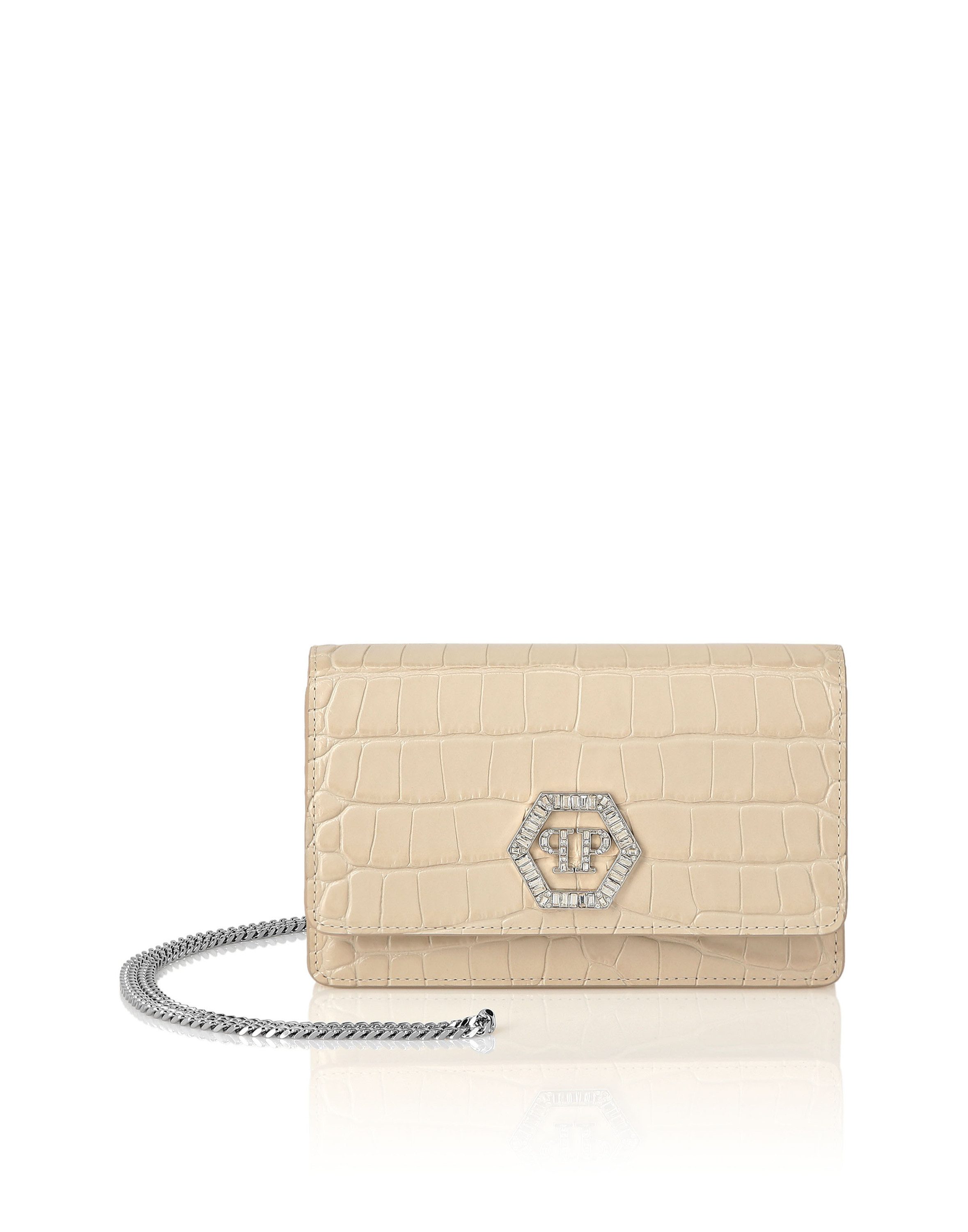PHILIPP PLEIN Clutch Hexagon Crocco Print