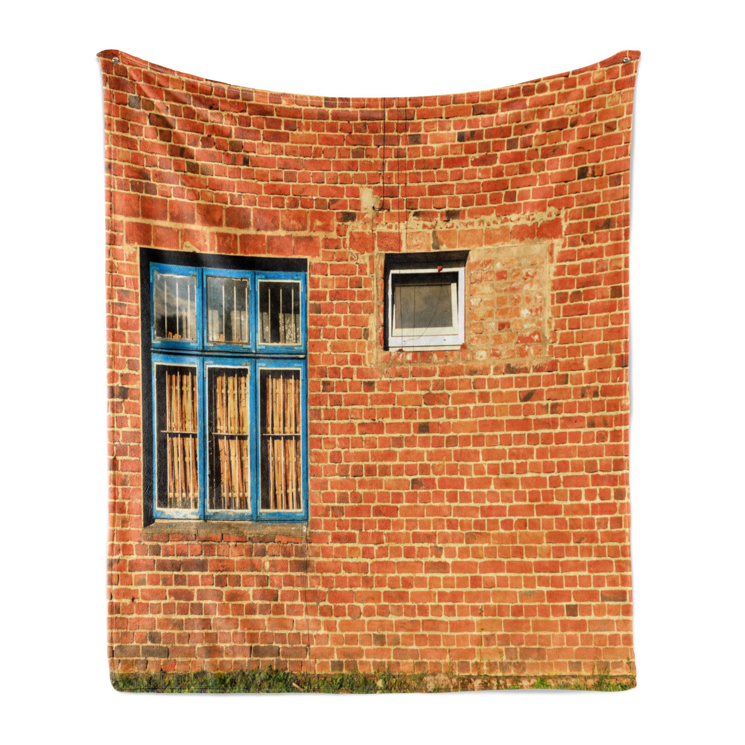 Wohndecke Gemütlicher Plüsch für den Innen- und Außenbereich, Abakuhaus, industriell alte Fenster