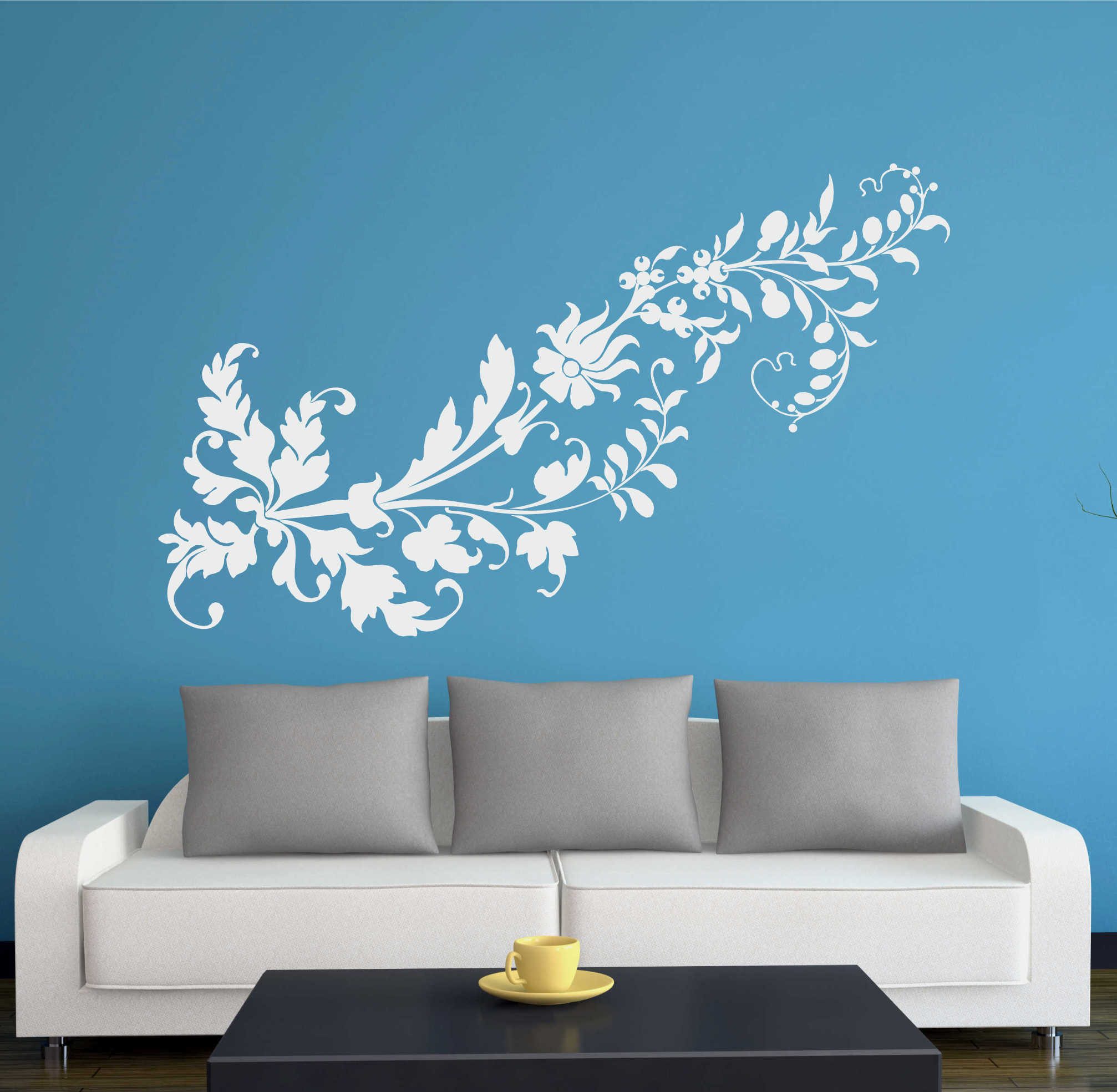 INDIGOS UG Wandtattoo Wandtattoo - Wandaufkleber - w299 Blume Ranke Pflanze