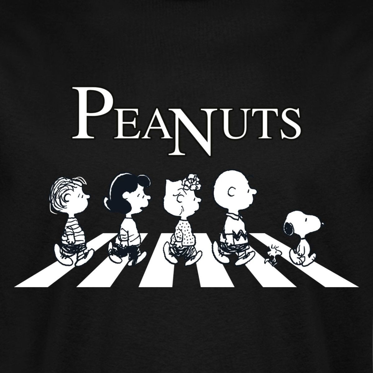 Spreadshirt T-Shirt Peanuts and Friends Abbey Road Männer Kontrast T-Shirt (1-tlg)