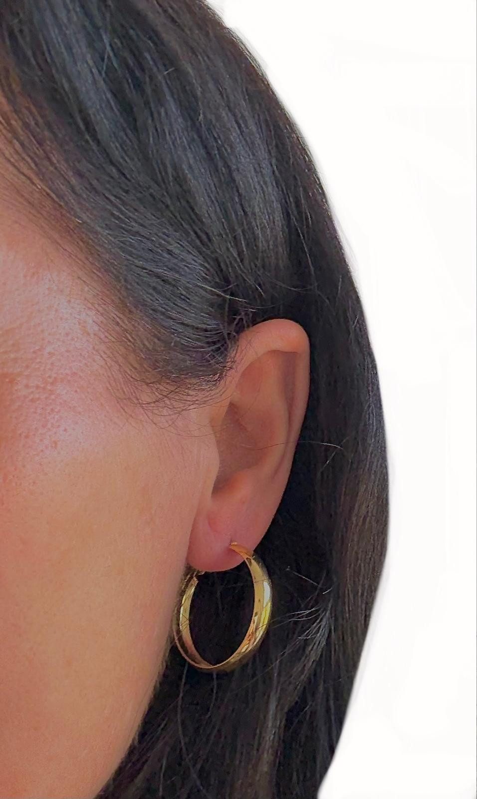 KR-Industries Paar Creolen goldfarben, Damen Schmuck Geschenk