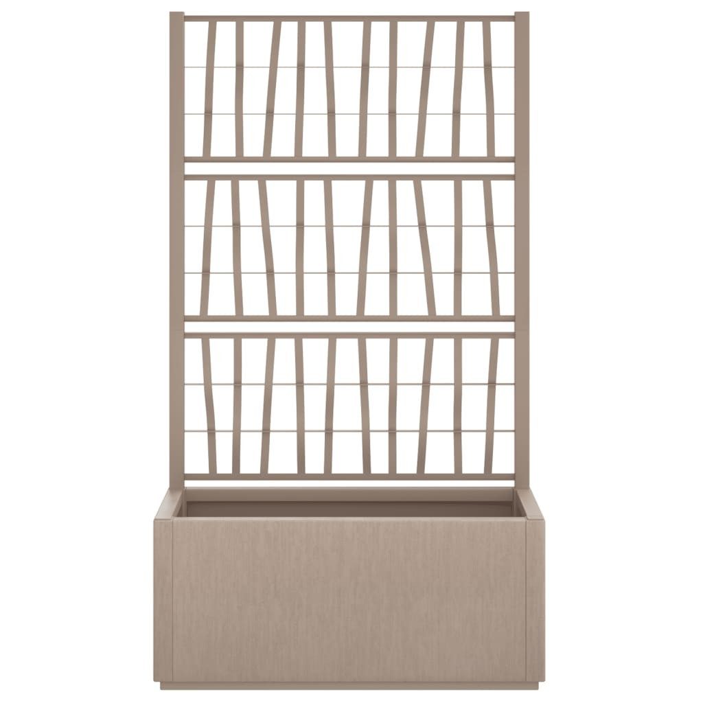 vidaXL Blumentopf Pflanzkübel mit Rankgitter Hellbraun 80x36x140 cm PP (1 St)