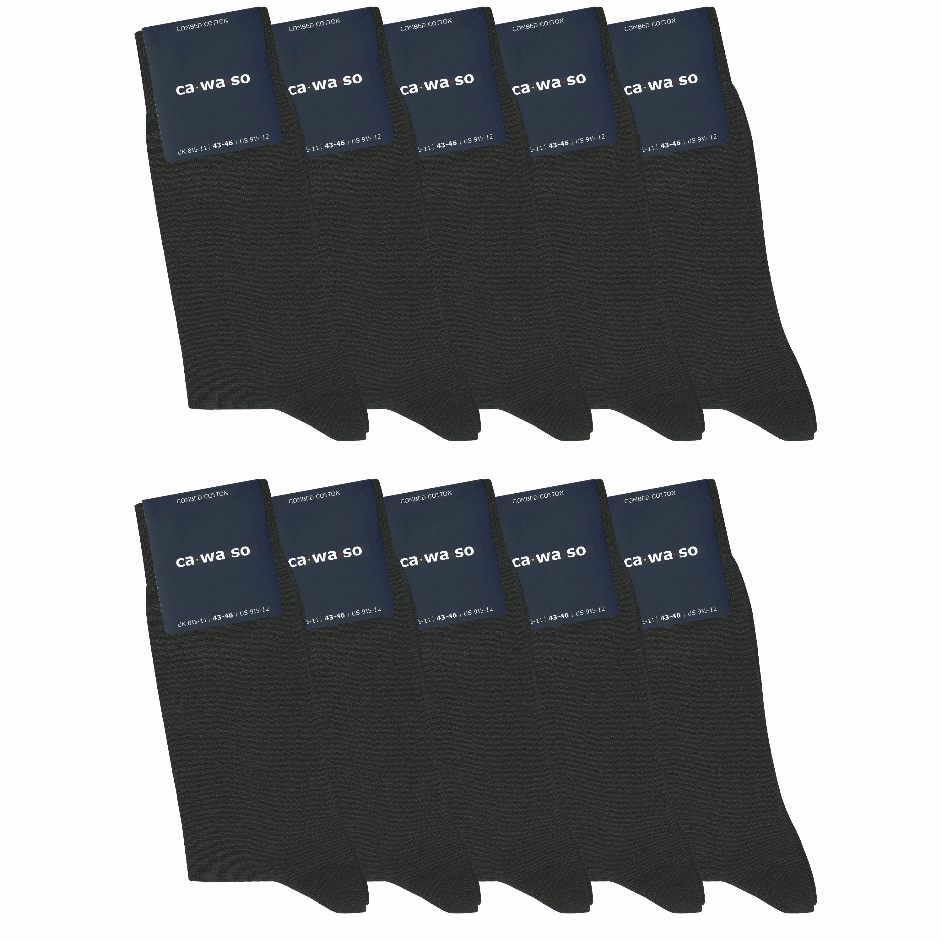 grau, weiteren bequem Socken - weich Socken doppelt in schwarz, Herren & aus Paar) Baumwolle bunt, Damen gekämmter & für und - blau (10 Farben ca·wa·so