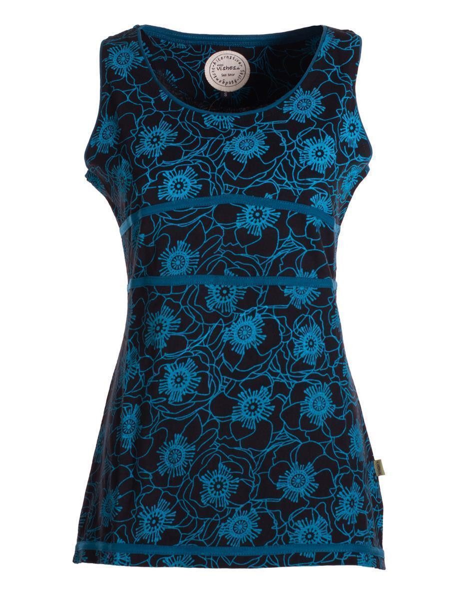 Shirttop Damen Sommer-Top Tank-Top Blümchen T-Shirt ärmellos